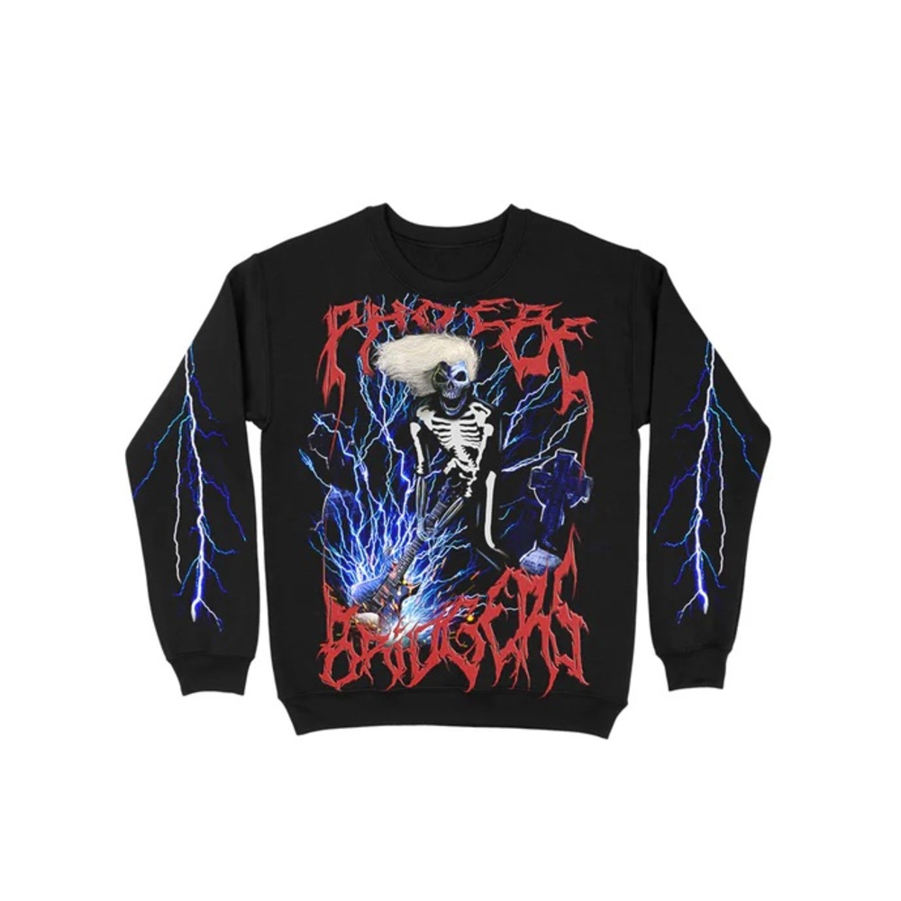 Phoebe Bridgers Guitar Smash Black Long Sleeve Shirt in Small